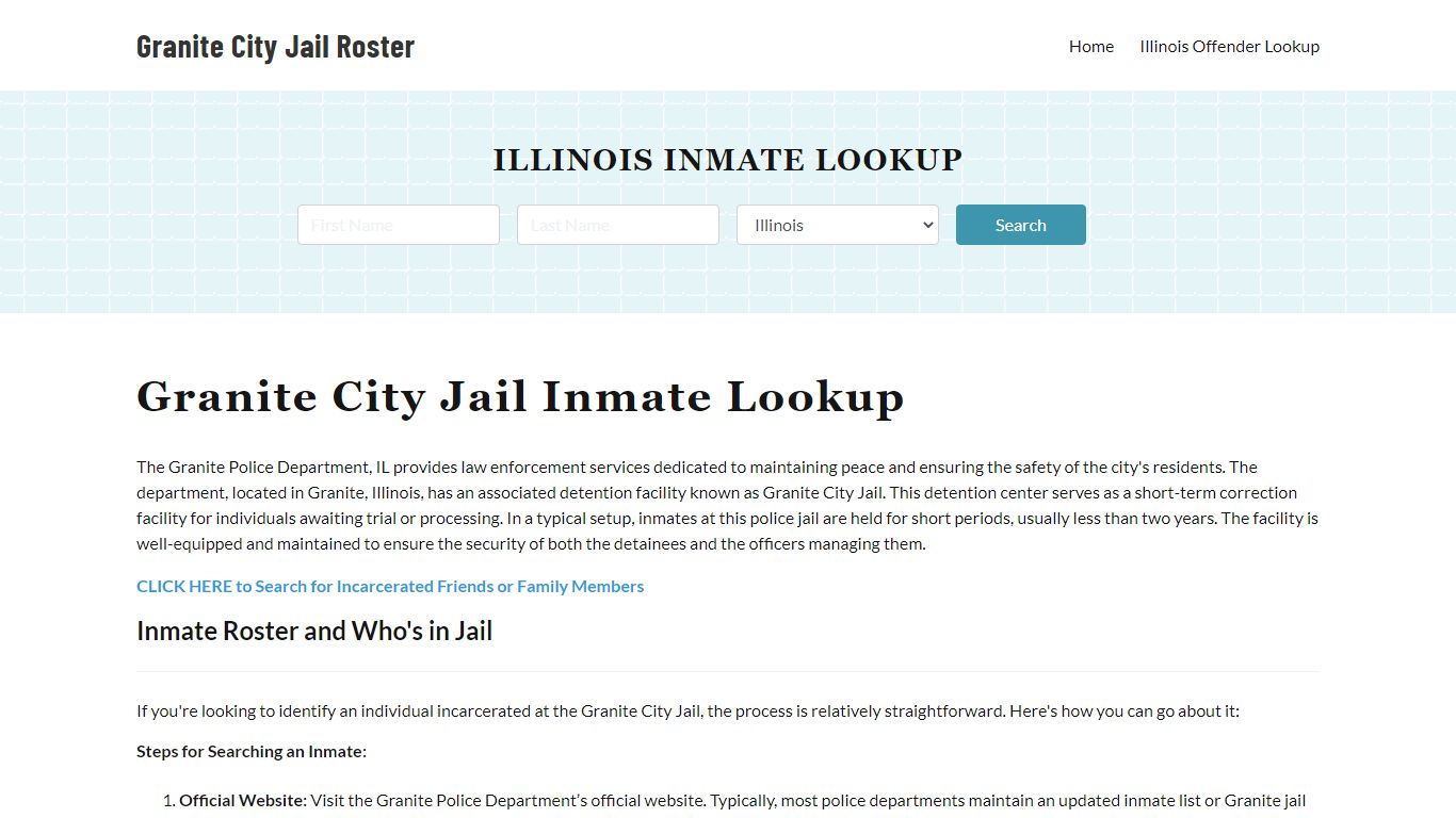 Granite Police Department & City Jail, IL Inmate Roster, Arrests, Mugshots